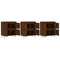 Avis vidaXL Buffets 3 pcs Chêne marron Bois d'ingénierie