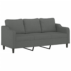 vidaXL Canapé à 3 places Gris foncé 180 cm Tissu