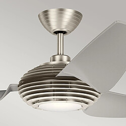 Acheter Elstead Lighting Ventilateur de plafond 152 cm avec lumière LED variable 3000 K, acier inoxydable brossé, télécommande