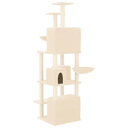 Arbre à chat avec griffoirs,niche pour chat en sisal Crème 180 cm -MN90415 pas cher