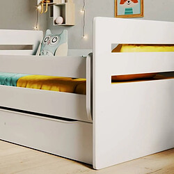 Avis Lit Tom blanc sans tiroir sans matelas 140/80