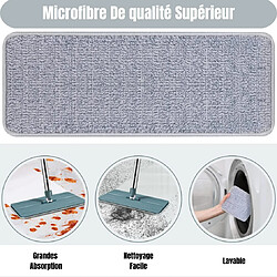 Venteo - Balai Magique - Balai extra large et pivotante 360° - Seau à 2 compartiments Nettoyage et Essorage - 4 Recharges microfibre pas cher