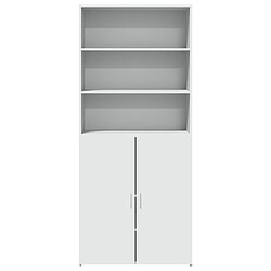 Avis vidaXL Buffet haut blanc 80x42,5x185 cm bois d'ingénierie