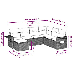 Avis vidaXL Salon de jardin avec coussins 7 pcs marron résine tressée