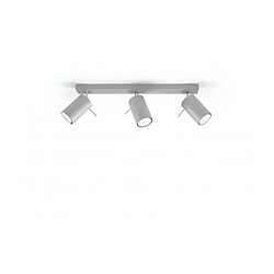 Luminaire Center Plafonnier RING acier gris 3 ampoules