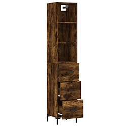 Avis vidaXL Buffet haut Chêne fumé 34,5x34x180 cm Bois d'ingénierie