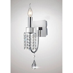 Luminaire Center Applique murale Emily avec interrupteur 1 Ampoule chrome poli/cristal