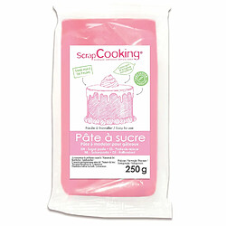 Scrapcooking Pâte à sucre rose arôme vanille - 250 g