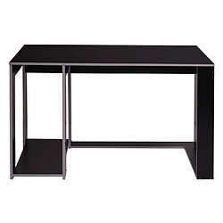 Decoshop26 Bureau table de bureau pour ordinateur 120x60x76cm en MDF noir gris 04_0001453