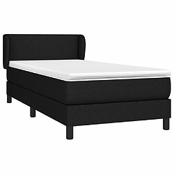 Avis Maison Chic Lit Adulte - Lit simple Lit à sommier tapissier et matelas moelleux - Meuble de Chambre - Noir 80x200 cm Tissu -MN38262