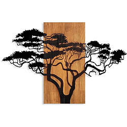 Hanah Home Décoration murale en bois et métal Walnut Arbre large.