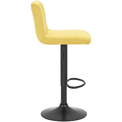 Decoshop26 Lot de 2 tabourets de bar pivotant hauteur réglable assise surpiqué en velours jaune et métal noir 10_0004226