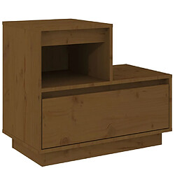 Maison Chic Table de chevet, Table de Nuit, Meuble de rangement Marron miel 60x34x51 cm Bois de pin solide