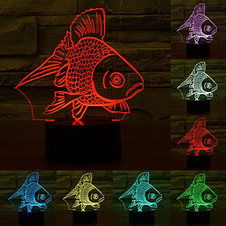 Wewoo Lampe 3D Orfish Style 7 Couleur Décoloration Creative Visual Stéréo 3D tactile Interrupteur Contrôle LED Lumière Bureau Nuit