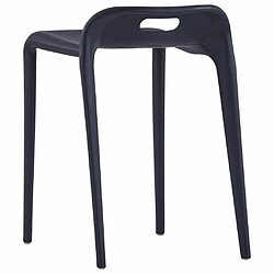 vidaXL Tabourets empilables lot de 4 noir plastique pas cher