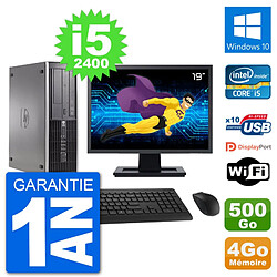 PC HP Compaq 6200 Pro SFF Ecran 19" i5-2400 RAM 4Go Disque 500Go Windows 10 Wifi · Occasion 