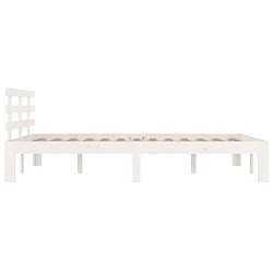 Acheter vidaXL Cadre de lit Blanc Bois massif 140x190 cm