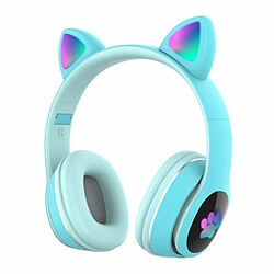 Justgreenbox Over Ear Music Casque sans fil Casque de chat brillant 7 lumières respiratoires de couleur, Mauve 