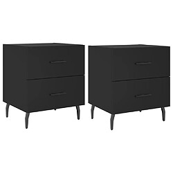 vidaXL Tables de chevet 2 pcs noir 40x35x47,5 cm bois d’ingénierie