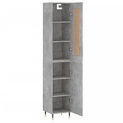 Avis vidaXL Buffet haut Gris béton 34,5x34x180 cm Bois d'ingénierie