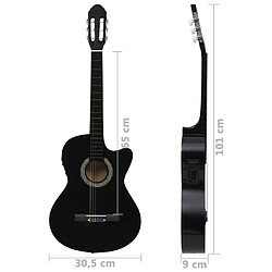 vidaXL Guitare découpée classique occidentale égaliseur 6 cordes Noir pas cher