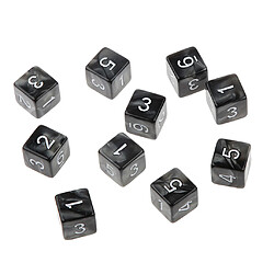 Avis 20 pièces dés six faces d6 pour jouer à d u0026 d rpg party game noir et blanc