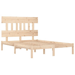 Avis vidaXL Cadre de lit sans matelas 135x190 cm bois massif