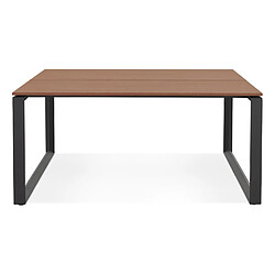 Avis Alterego Table de réunion / bureau bench 'BAKUS SQUARE' en bois finition Noyer et métal noir - 160x160 cm