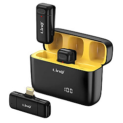 LinQ Microphone Cravate iPhone Sans Fil Réduction de Bruit Lightning Noir 