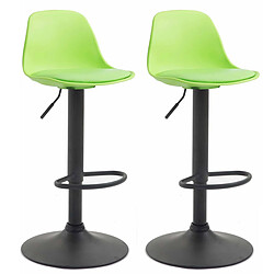 Non Lot de 2 tabourets de bar Kiel plastique noir 