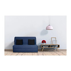 DUNLOPILLO Banquette BZ - Tissu Marine + 2 coussins noir - L 140 x P 99 x H 98 cm - Made in France - ALICE