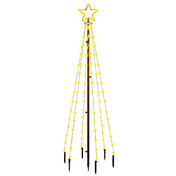 vidaXL Sapin de Noël avec piquet Blanc chaud 108 LED 180 cm