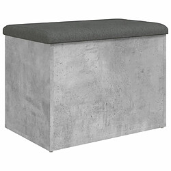 Maison Chic Banc de rangement | Meuble de rangement d'Entrée | Coffres d'Intérieur gris béton 62x42x45 cm bois d'ingénierie -MN64552