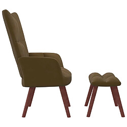 Avis Maison Chic Chaise de relaxation | Fauteuil relax avec repose-pied Marron Velours -GKD55813