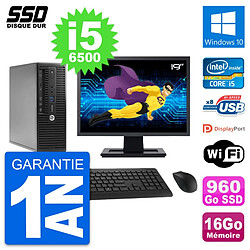 PC HP ProDesk 400 G3 SFF Ecran 19" i5-6500 RAM 16Go SSD 960Go Windows 10 Wifi · Occasion 