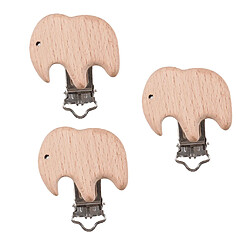 3 pièces attache-sucette pour bébé attache-sucette en bois clip pour bébé 41x33mm