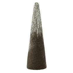 Paris Prix Cône Déco en Velours Design Perles 61cm Gris 