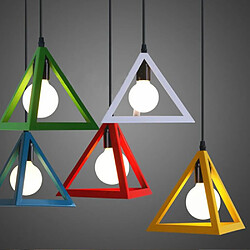 Stoex Suspension Luminaire Industrielle Contemporain, Lustre Abat-Jour Plafonnier en Métal Fer Cage E27 (Jaune)