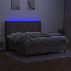 Avis Maison Chic Lit adulte- Lit + matelas + LED,Sommier à lattes de lit matelas et LED Taupe 180x200 cm Tissu -GKD11871