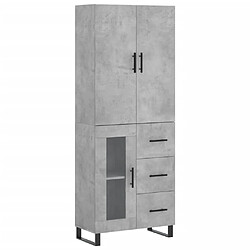 vidaXL Buffet haut Gris béton 69,5x34x180 cm Bois d'ingénierie