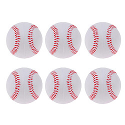 6x Sécurité Baseball Practice Ballons De Balle Molle En PU Sport Team Game White baseball en polyuréthane