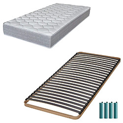 Ebac Matelas mousse + Sommier métal C224 90x190 Madere - Hauteur 24 cm - Soutien ferme