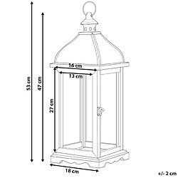 Beliani Lanterne blanc antique 47 cm SAMAR