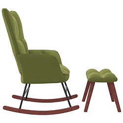 Avis Maison Chic Chaise à bascule avec repose-pied | Fauteuil Relax Vert clair Velours -GKD83398