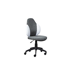 Alter Fauteuil de bureau réglable en hauteur, avec assise en tissu doux gris et blanc, 58x56x92 / 102 cm