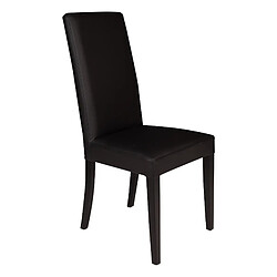 Alter Chaise classique en éco-cuir rembourrée avec pieds en bois, Fauteuil de salle à manger, Made in Italy, cm 46x54h98, couleur Noir