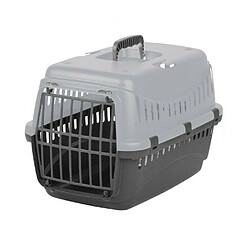 Lot de 2 PANIERS DE TRANSPORT CAISSE DE TRANSPORT CAGE DE TRANSPORT CHIENS ET CHATS GIPSY GRIS CLAIR ET GRIS ANTHRACITE 45X30X30CM+Dogi