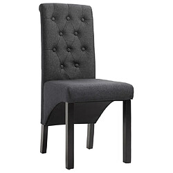 vidaXL Chaises à manger lot de 2 gris foncé tissu