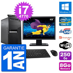 PC Tour Lenovo M83 Ecran 19" Intel i7-4770 RAM 8Go Disque 250Go Windows 10 Wifi · Occasion 