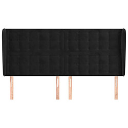 Avis Maison Chic Tête de lit scandinave avec oreilles,meuble de chambre Noir 203x23x118/128 cm Velours -MN89868